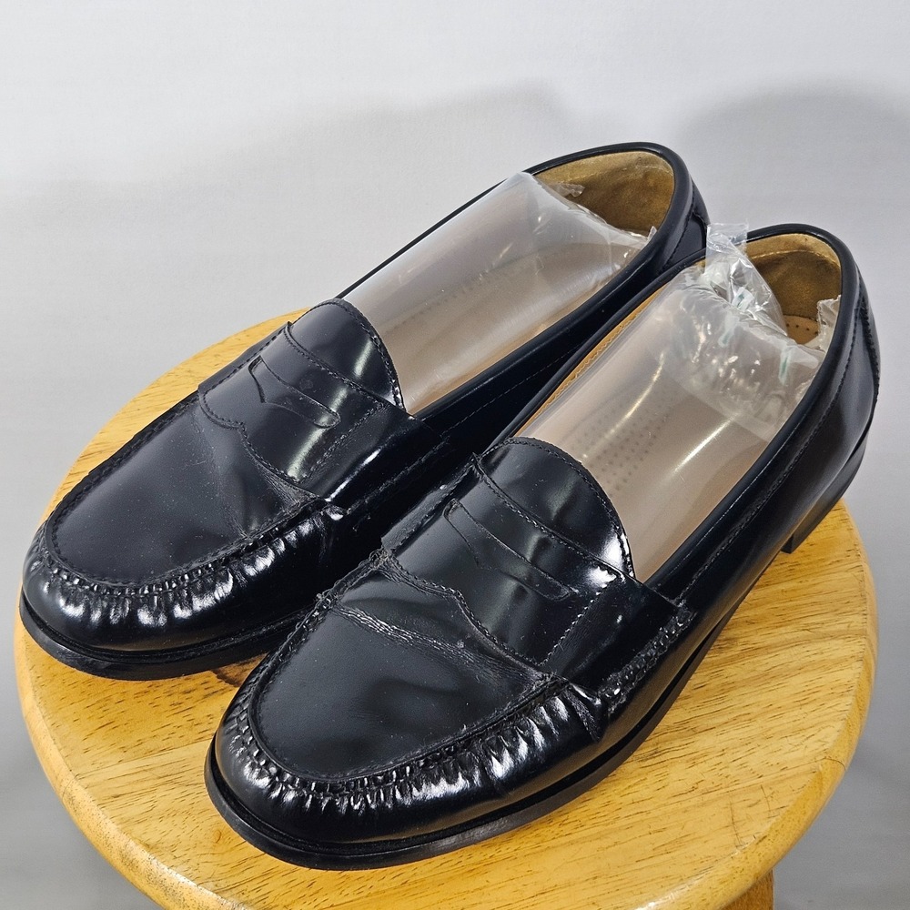 Cole Haan Pinch Penny Black Leather Penny Loafer Dress Shoes Men's 12 D - Picture 8 of 9
